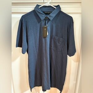 NWT Travis Mathew Men's Blue Polo Shirt. Large.